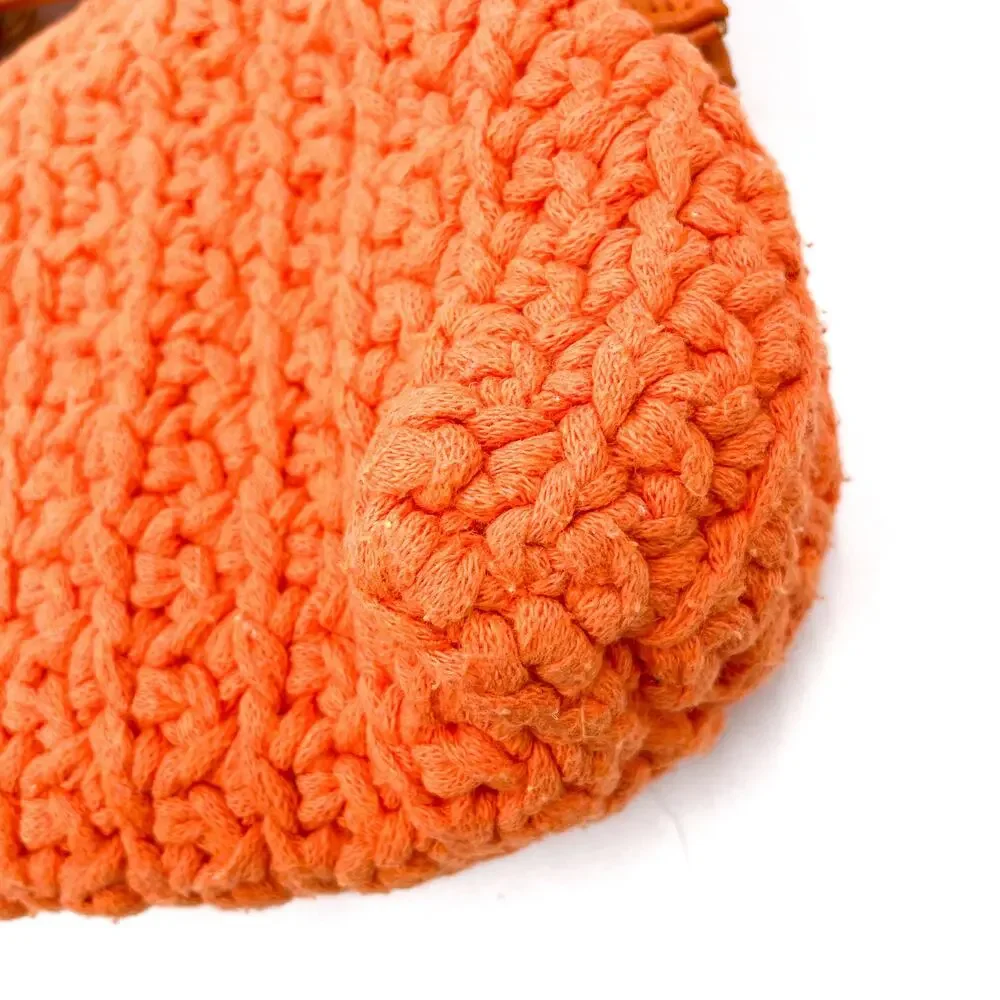Kooreloo Mediterraneo Clutch Bag Orange Crochet‎ Knit Detachable Chain Strap